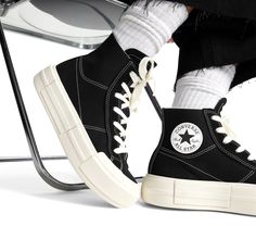 Converse Chuck Taylor All Star Cruise Hi Top Black/Egret/Black – Baggins Shoes Ideas Dormitorio, Fits Inspo, Cruise Outfits, Trendy Shoes, Converse All Star