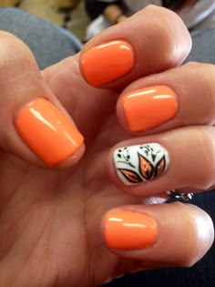 Nail Art, cute nails, nail design, shellac, gellish, summer nail designs, flower design, nails, Orange Nail Art, Nails Orange, Cute Nail Art Designs, Thanksgiving Nails, Fall Nail Art, Short Hairstyle, Cute Nail Art, Orange Nails, Nail Art Summer