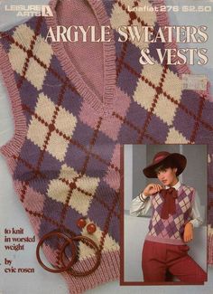 an advertisement for argyle sweaters and vests