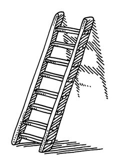 a hand drawn sketch of a ladder