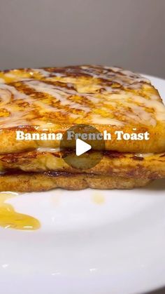 a banana french toast on a white plate