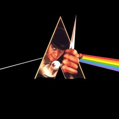 the album cover for pink floyd's dark side of the moon is shown with a rainbow