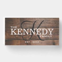 Rustic Dark Wood Family Monogram Last Name Wooden Box Sign | Zazzle Tray Sayings, Family Name Signs Wood, Family Signs Diy, Riley Name, Last Name Wooden Signs, Max Name, Wooden Family Name Sign, Wreath Holder, Wood Family