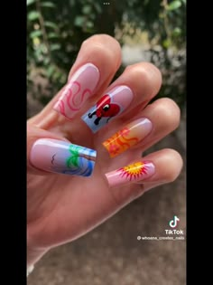 Bad Bunny Nails Un Verano Sin Ti, Bad Bunny Hairstyle Concert, Bad Bunny Acrylic Nails, Bad Bunny Concert Nails, Bad Bunny Nail Ideas, Concert Nails, Acrylic Nails Nude