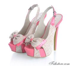 so cute! Shoes With Bows, Cute High Heels, High Heels Boots, Cute Heels, Slingbacks, Gorgeous Shoes, Fabulous Shoes, Hot Shoes, Crazy Shoes