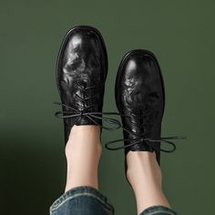 Handmade Leather Lace Up Oxfords For Women In Brown/Black Oxfords For Women, Unique Beauty, Rubber Heels, Leather Lace, Soft Rubber, Womens Oxfords, Handmade Leather, Casual Jeans, Leather And Lace