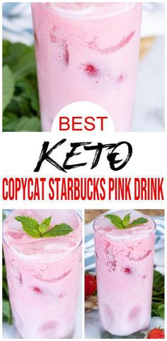 the best keto copycat starbuck's pink drink is made with only 3 ingredients