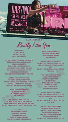 the poster for babymoo's first full album, really like you