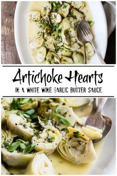 artichoke hearts in white wine garlic butter sauce