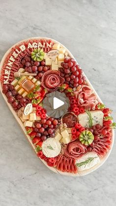 a platter filled with lots of different types of food