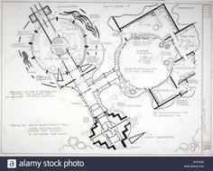 an old drawing of a house with plans for the front yard and garden area in it