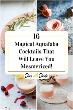 Collage of 4 aquafaba cocktails. Aquafaba Cocktail Recipes, Amoretto Sour, Sour Cocktails, Aquafaba Recipes, Whisky Sour, Easy Foods, Cocktail Ideas, Sweet Cocktails