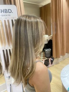 #balayage #highlights Blonde Scattered Highlights, Highlights With Brown Underneath, Blonde Highlights On Brown Hair Natural, Dark Brown Hair Light Blonde Highlights, First Highlights Hair, Partial Foil Balayage, Dark Brown Hair Transition To Blonde, Unblended Highlights