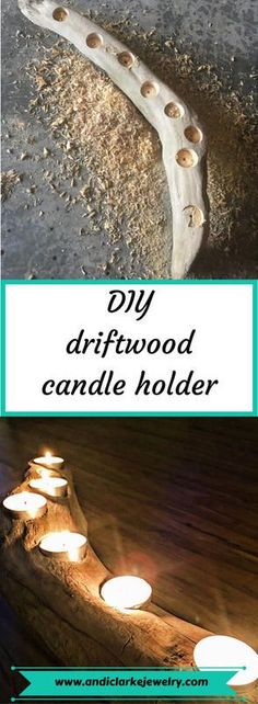 the diy driftwood candle holder is an easy project