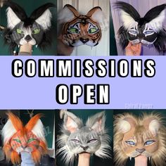 MESSAGE ME BEFORE PURCHASING  (The price of this listing is what you would pay for one of my commissions!) Message me with a reference of the animal you want, I DO NOT do canine masks, you can send me your OWN design, I will not be making copies of other peoples masks.  After messaging me and I agree to make the design, you can then purchase the commission slot. The payment is made before I make the mask to avoid any silly scams from people who won't agree to pay when the mask is finished. The t Therian Cat Mask, Therian Cat, Therian Mask, Vision Eye, Ear Style, Cat Mask, Animal Masks, Costume Mask, Commissions Open