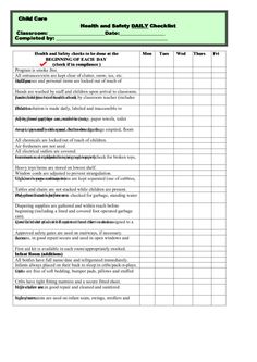 the sample health and safety checklist is shown in this document, which shows that it contains