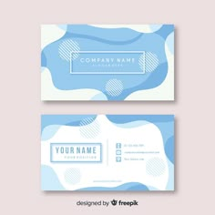 a business card with blue watercolors on the front and back, for printing