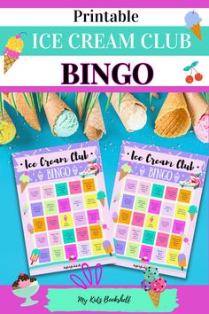 the ice cream club printable game is shown