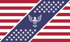 the american flag with an eagle on it and stars in the background, as well as two diagonal stripes