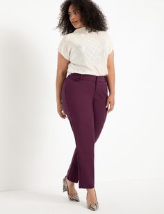 Kady Fit Double-Weave Pant | Women's Plus Size Pants | ELOQUII Fashionable Business Attire, Business Professional Outfits, Business Attire Women, My Style Outfits, Professional Wear, Stylish Work Outfits, Professional Attire, Interview Outfit