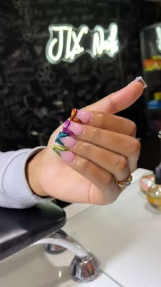 Nail Shorties, Hard Nails, French Tip Acrylic Nails, Dope Nail Designs, Short Square Acrylic Nails, Long Acrylic Nails Coffin, Acrylic Nails Coffin Pink, Unique Acrylic Nails, Bling Acrylic Nails