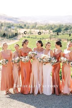 coral floor length mismatched bridesmaid dresses Pink Shades Bridesmaid Dresses, Apricot Bridesmaid Dresses, Shades Bridesmaid Dresses, Coral Bridesmaid Dresses Long, Pastel Colour Bridesmaid Dresses, Salmon Bridesmaid Dresses, Bridesmaid Dresses Different Colors, Mixed Bridesmaid Dresses, Bridesmaid Dresses Color Palette