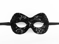 Pure black handmade Venetian style masquerade mask. Front surface is completely covered with shimmering sequins. Back surface is covered with fabric for comfortable use. Your order will be delivered within with online tracking by DHL or UPS or FedEx. Ribbons are added both sides to tie. Base mask is made of plastic. Standard size fits most (for women). This classical Venetian mask is perfect for any costume or Halloween party, masquerade, carnival, wedding, prom. I recreate this design after eac Mask For Masquerade Ball, Masquerade Ball Prom, Masquerade Halloween Costumes, Black Masquerade, Black Masquerade Mask, Mask Venetian, Glitter Halloween, Prom Costume, Fabric Rosette