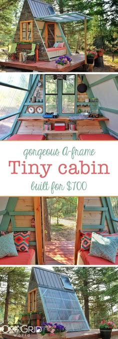 the tiny cabin is built for $ 10 00