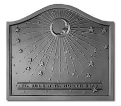 a metal plaque with stars and moon in the center, on a white background that says'the rules of the north star '