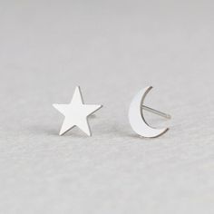 "I'm the type of woman that if i want the moon, I'll do it all by myself!" - Frida KahloThe Listing is for a Female Stainless Steel Sliver Tone Star-Moon Stud Earrings. Cute Mini Stud Earrings For Girls. Minimalist Jewelry. Excellent gift idea. They are about one centimeter tall. ___________________________ They come in a beautiful and elegant gift box. Order Now! Limited Quantities/Limited Edition.Get them fast... ready to ship in one to three business days. Thank you for shopping with us! ____ Moon Stud Earrings, Moon And Star Earrings, Minimalist Earrings Studs, Fashion Star, Minimalist Studs, Moon Studs, Mini Studs, Mismatched Earrings, Star Earrings Stud