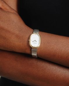 Jane | Metal Oval Watch | Gold/Silver/Pearl | BREDA Watch Oval Watch, Minimal Watch, Gold Skies, Jewelry Clasps, Shopping Basket, Stainless Steel Band, Watch Movement, Silver Pearls, Steel Bracelet