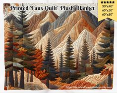 (Please note: This is not hand quilted, it is a printed quilt-look design.) Wrap yourself in the serenity of nature with our plush throw blanket adorned with a mountain forest scene in a faux printed quilt design. Look for our matching pillows to compliment your blanket for matching home decor. Each cozy embrace becomes a journey into the tranquility of nature, where the softness of the blanket meets the beauty of the outdoors. Whether used for chilly evenings by the fire or as a comforting comp Camper Home, Forest Quilt, Quilted Blanket, Nature Home, Deco Nature, Quilted Throw Blanket, Mountain Forest, Camper Decor, Quilt Material