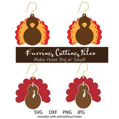 Turkey Earrings Cricut, Fall Earring Svg, Turkey Earrings Diy, Earrings Shapes, Turkey Earrings, Faux Leather Earring, Diy Turkey, Earring Template, How To Make Turkey