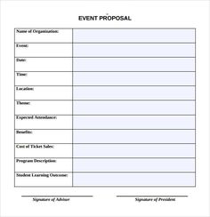 the sample event plan is shown in this format, and includes several important items to be used