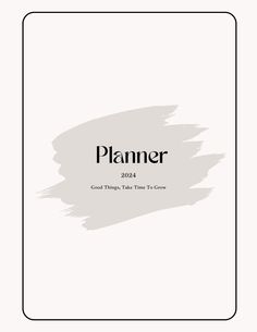 a white and black cover with the words planner on it