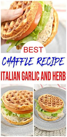 the best chaffle recipe is made with italian garlic and herb waffles