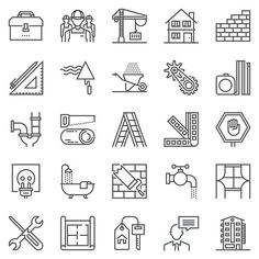 the icons for construction are shown in black and white, with one line drawn on it