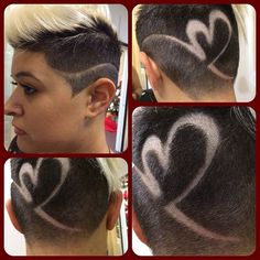 “The wifey @a_lino killing the game!!!!;) #heartsurflash #surfslash #hawaii… Undercut Short Hair, Blonde Undercut, Shave Designs, Girl Undercut, Tattoo Hair, Short Hair Designs