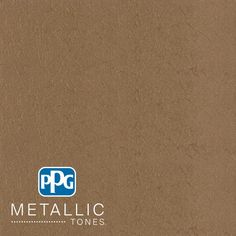 the logo for metallic tones is shown in blue and white on a brown background,