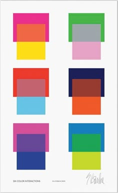 four different colored squares are shown in the same color scheme