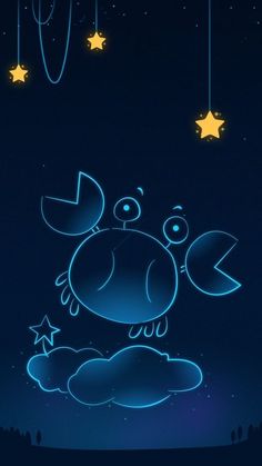 a cartoon character is flying in the night sky