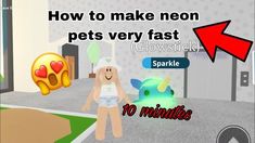 an animated video game showing how to make neon pets very fast with glowsticks