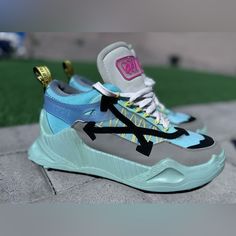 Off White Odsy 1000 Green Trainers Eu 45 Designer Us 12 Women’s Odsy 1000, Green Trainers, Off White Shoes, Womens Shoes Sneakers, Blue Green, Shoes Sneakers, Size 12, Off White, Women Shoes