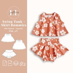 Our easy PDF sewing pattern and tutorial for our SWING TANK + SKIRT BUMMIES pattern available via INSTANT DOWNLOAD in A4 OR Projector format! A fun and beginner friendly baby sewing pattern for baby and toddler, these skirted bummies and swing tank pattern are the perfect summer baby outfit! Create your own baby outfit with these easy sewing patterns and instructions, making the perfect baby gift! ☻ Buy 3 or more patterns and save 20%! ☻Automatically applied at checkout. ★ Pattern Files:     ZIP Free Kid Sewing Patterns, Baby Clothes Sewing Patterns Free, Baby Clothes Patterns Free, Outfit Sewing Pattern, Clothing Sewing Patterns Free, Summer Sewing Patterns, Baby Sewing Patterns Free, Tank Pattern, Baby Clothes Patterns Sewing