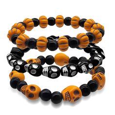 PRICES MAY VARY. Halloween Bracelet: This Halloween bracelet incorporates pumpkin and skull elements into its design, which is novel, unique, simple, and exquisite. Suitable Occasions for Halloween Bracelets: These Halloween bracelets are excellent accessories for your Halloween party themes, role-playing parties, and daily travel costumes. We believe they can make you look different, more confident, more beautiful, and cooler! Halloween Bracelet Size: This Halloween bracelet is an elastic brace Halloween Kandi, Pumpkin Bracelet, Diy Kandi Bracelets, Pumpkin Skeleton, Diy Kandi, Halloween Bracelet, Kandi Bracelets, Kids Bracelets, Halloween Party Themes