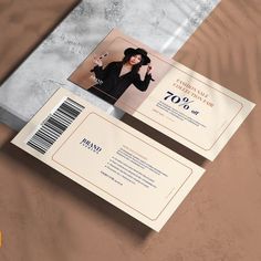 Biege Minimal Fashion Voucher Template Corporate Identity Gift Card With Photo, Cash Voucher Design, Fashion Voucher Design, Voucher Design Coupon, Voucher Design Ideas, Voucher Spa, Esthetician Supplies, Voucher Card