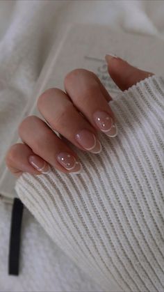 Classy Neutral Nails, Natural French Nails, Graduation Nail Designs, Soft Nail, Almond Shaped Nails, White Tip Nails, Almond Acrylic, Trendy Nail Designs