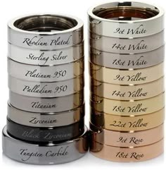 the wedding rings are stacked on top of each other, and they have names in them