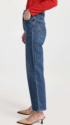 Levi's Ribcage Straight Ankle Jeans | Shopbop Levi's Straight Leg Denim Blue Bottoms, Levi's Straight Leg Jeans With Five Pockets, Levi's Straight Everyday Bottoms, Levi's Straight Bottoms For Everyday, Levi's Straight Fit Bottoms For Everyday, Classic Levi's Straight Leg Jeans, Levi's Mid-rise Medium Wash Jeans, Levi's Straight Dark Wash Jeans, Levi's Everyday Bottoms Standard Cut