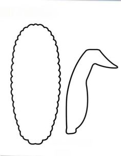 a drawing of an animal's head and tail with scallops on it